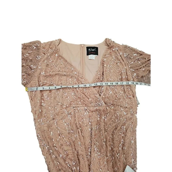 Mac Duggal EMBELLISHED FLUTTER SLEEVE GOWN Sz 14 - Picture 9 of 10